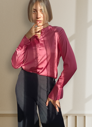 Женская атласная рубашка от бренда h&m