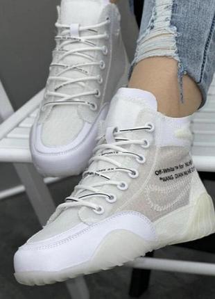 Высокие белые кроссовки кеды хайтопы.2 фото