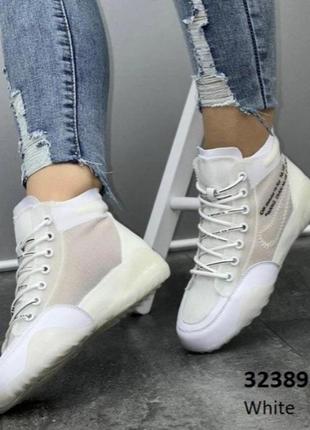 Высокие белые кроссовки кеды хайтопы.3 фото
