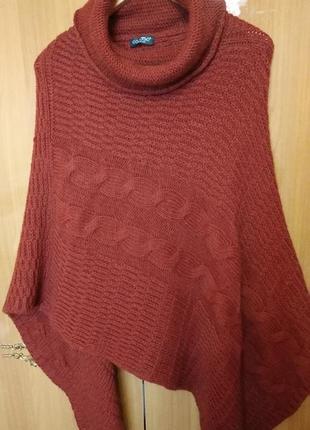 Теплое пончо