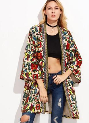 Длинный яркий удлинённый пиджак в этно 🔹бохо🔹кантри стиле shein(размер 38-42)