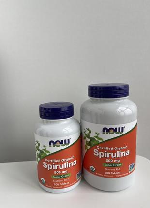 Спіруліна spirulina 500 mg now foods