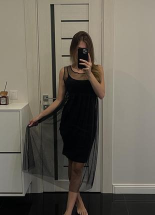 Платье - сетка черная2 фото