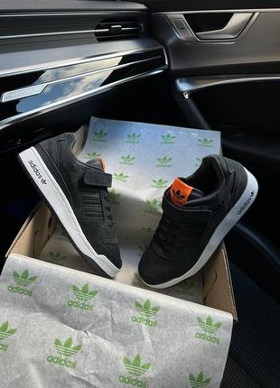 Мужские кроссовки adidas forum 84 low gray white orange