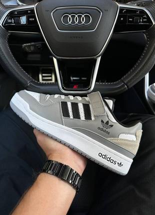 Мужские кроссовки adidas forum 84 low grey white black