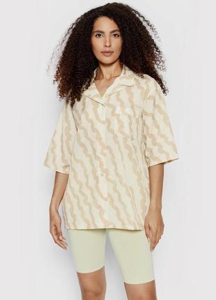 Нейлонова сорочка оверсайз з принтом reebok 2022 🛍️1+1=3🛍️