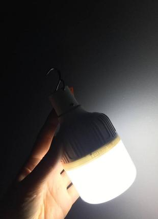 Usb led лампа ліхтар 80w / 5в портативна на акумуляторі 1200 mah, з підвісом та зарядкою біла3 фото