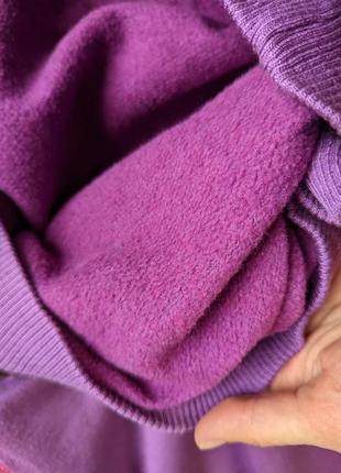 Кофта флис фиолетовая свитшот ретро винтажная начес отверсайз объемная7 фото