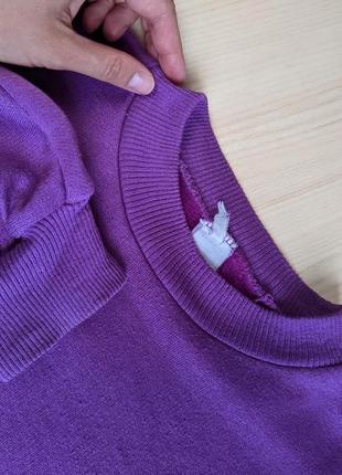Кофта флис фиолетовая свитшот ретро винтажная начес отверсайз объемная8 фото