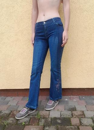 Ярко синие джинсы стрейч размер 42/44