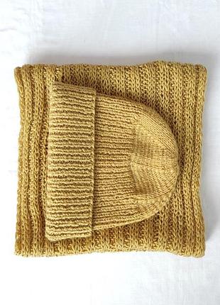 Комплект набор шапка шарф handmade ручна робота вовна шерсть