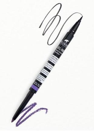 Kokie professional gel-ink dual ended eyeliner in amethyst & matte black (підводна-олівець, 2 в 1)