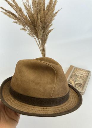 Шкіряний ретро капелюх,  головний убір (шляка кожаная)1 фото