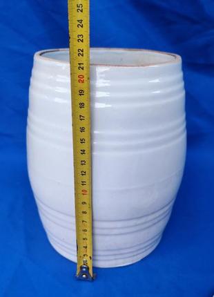 Керамічний глиняна діжка з кришкою в емалі ссср радянська для зберігання круп каши цукру