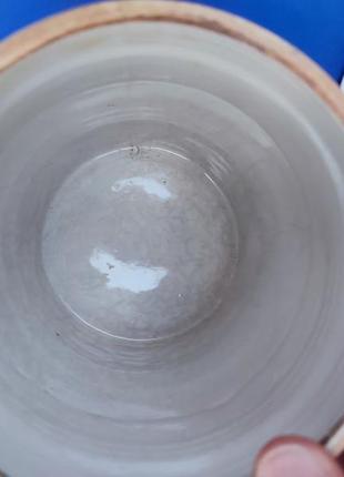 Керамічний глиняна діжка з кришкою в емалі ссср радянська для зберігання круп каши цукру