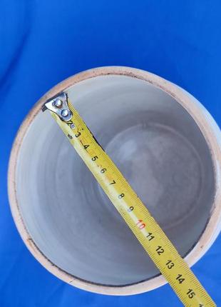 Керамічний глиняна діжка з кришкою в емалі ссср радянська для зберігання круп каши цукру