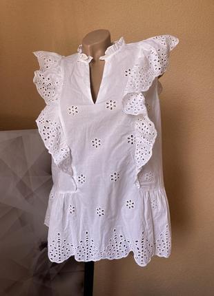 Блузка из прошвы holly &amp; white l/xl lindex9 фото