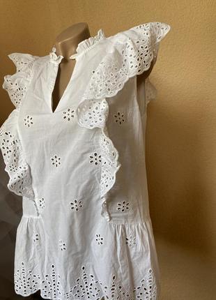 Блузка из прошвы holly &amp; white l/xl lindex2 фото