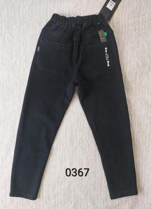 Утепленные джинсы момы для мальчиков 12-16 лет черные2 фото