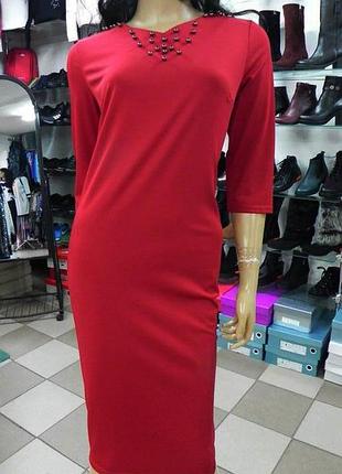 Стильное платье 52-54-56 размер с ажурной спинкой