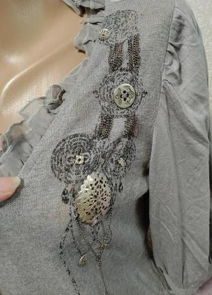 Блуза кофта с металлическим декором2 фото