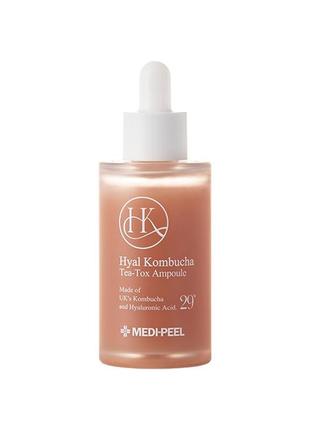 Увлажняющая сыворотка для лица с комбучей medipeel hyal kombucha tea-tox ampoule, 50 мл