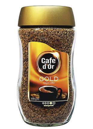 Кава розчинна сублімована у скляній банці cafe dor gold, 200 г