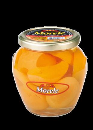 Абрикос консервований у сиропі половинками мк morele (польща), 820 г, у склі