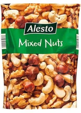 Микс орехов (миндаль, кешью, грецкий, лесной) alesto mixed nuts, 200 г,  не соленый, сушеный