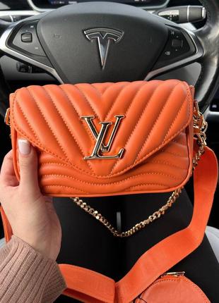 Жіноча сумка lv orange4 фото
