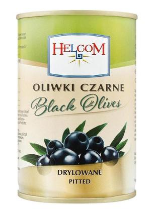 Оливки испанские черные без косточек в жестяной банке helcom, 280г польша, ж/б1 фото