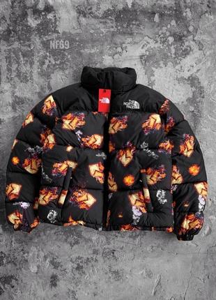 Куртка пуховик черная с принтами2 фото