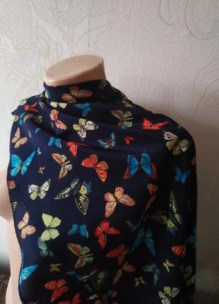 Дизайнерский платок, яркие бабочки 🦋, christian fischbacher7 фото