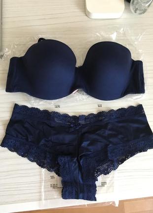 Комплект білизни victoria’s secret 34b (75b), трусики s. білизна вікторія сікрет