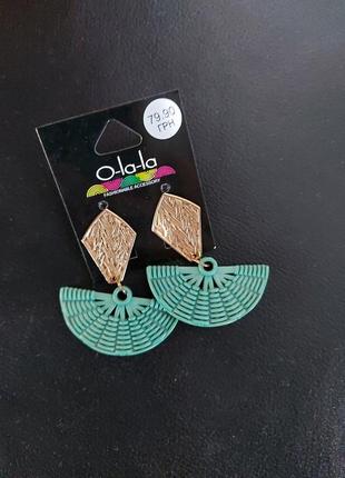 Сережки золот бирюзов