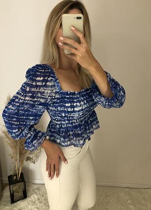 Топ zara з обʼємними рукавами
