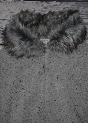 9 - 10 лет 140 см обалденный модный свитер джемпер накидка пончо летучая мышь с мехом6 фото