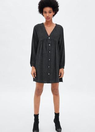 Стильное теплое платье-платье zara, m