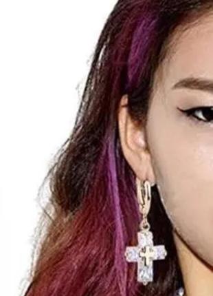 Серьги "Красочные кресты"