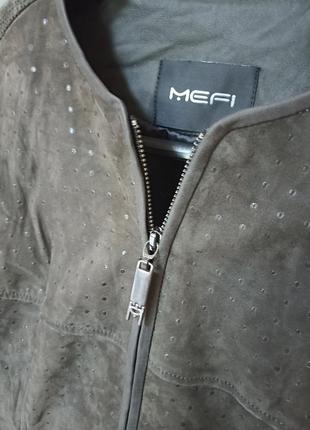 Кожаный жакет блейзер из нежной замши mefi,p. l2 фото