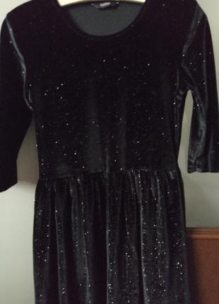 💣💣💣шикарне  чорне бархатне плаття з срібним напиленням від george2 фото