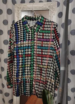 Сорочка floryday в гусячу лапку