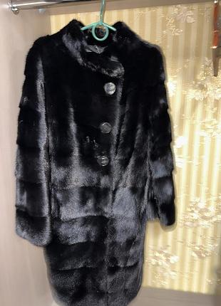Шуба норкова черная