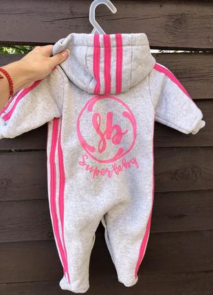 Демисезонный человечек на флисе  на рост 74-86 см