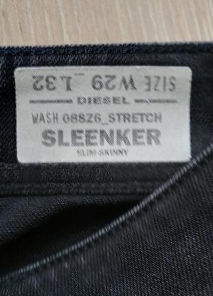 Джинсы diesel sleenker slim skinny размер 29/32, новые6 фото