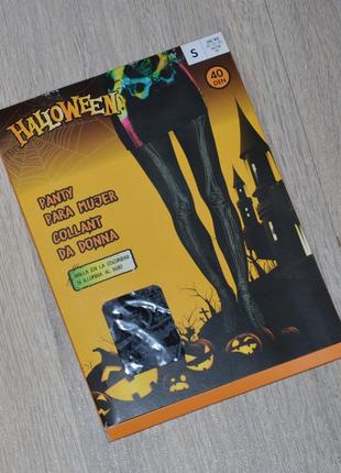 Колготки halloween s. m. l. светятся 40 den капроновые колготы кости скелет карнавальный костюм хэллоуин хеллоуин хелловин хэлловин lidl esmara3 фото