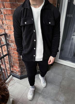 Костюм оверсайз рубашка брюки черный