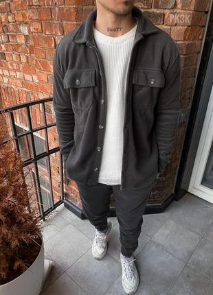 Костюм оверсайз рубашка брюки черный