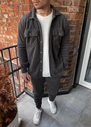 Костюм оверсайз рубашка брюки черный