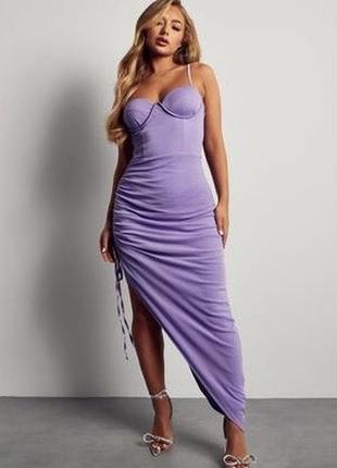 Фиолетовое платье сетка misspap